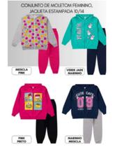 Conjuntos Moletom flanelado Infantil Feminino aberto com zíper Conjuntos Moletom flanelado Infantil Feminino aberto com zíper
