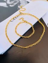 Conjuntos Semi Joia Colar e Pulseira maxi elos Cordão Baiano