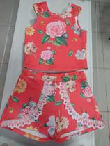 Conjuntos shorts blusa boxy regata
