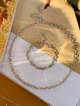 Conjuntos Unissex banhado a Ouro e Prata Colar e pulseira de correntes Conjuntos Unissex banhado a Ouro e Prata Colar e pulseira de correntes