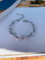 Conjuntos Unissex banhado a Ouro e Prata Colar e pulseira de correntes Maxi