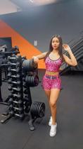 Conjuntoshort e top onça fitness rosa pink Conjuntoshort e top onça fitness rosa pink