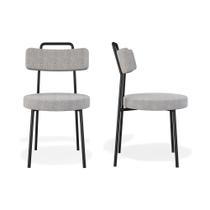 Conjuto 2 Cadeiras Fixa Escritório Ster Linho Cinza - Belliv Decor Conjuto 2 Cadeiras Fixa Escritório Ster Linho Cinza - Belliv Decor