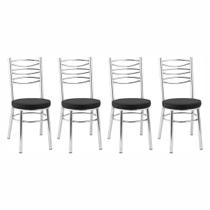 Conjuto 4 Cadeiras para Sala de Jantar de Aço