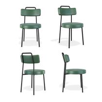 Conjuto 4 Cadeiras Ster Escritório material sintético Verde - Belliv Decor