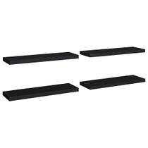 Conjuto de 4 Estantes Flotantes de Pared vidaXL en Negro con Diseño de Panal MDF y Marco de Metal Conjuto de 4 Estantes Flotantes de Pared vidaXL en Negro con Diseño de Panal MDF y Marco de Metal