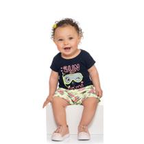 Conjuto Feminino Infantil Blusa Cotton Short Sublimado