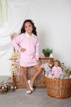 Conjuto Flores em Sarja de Algodão- Meninas e Bonecas