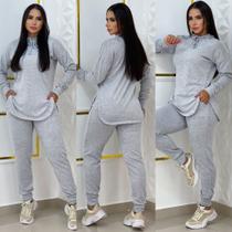 Conjuto lanzinha calça e blusa com capuz para inverno varias cores