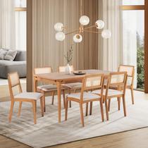 Conjuto Sala de Jantar com 1 Mesa Tampo Laminado 160cm e 6 Cadeiras Verona