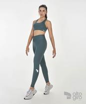 Conjuto Top Costas Nadador Alto Giro Verde+Legging Simbolo P