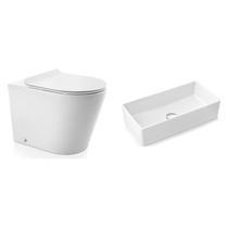 Conjuto Vaso Sanitário Convencional com Assento Liss com Cuba Apoio Retangular 46,5x23,5x12cm Docol