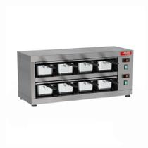 Conservador Aquecedor De Proteínas 50 a 100ºc 1600w 8 Cubas 1/3 Coproh8 220v - Red Chameleon