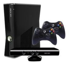 Console 360 Slim 4gb 2 Controles + Kinect e 3 Jogos Standard Cor Matte Black