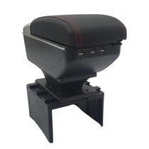 Console Apoio Universal Carro Entrada Usb Preto Vermelho