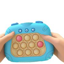 Console de jogos Quick Push Light-Up Decompression Breakthrough Puzzle Game Machine Jogo portátil Stress Relief Fidget Toys - azul