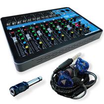 Console mesa de som mixer 7 canais fone retorno profissional - TEMTEC