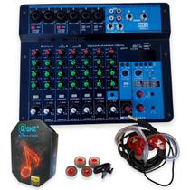 Console mesa som mixer 8 canais phanton bluetooth vermelho