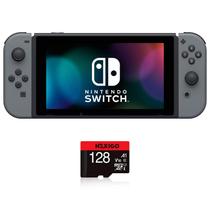 Console Nintendo Switch Cinza com Joy-Con 6,2" 32 GB + cartão microSD de 128 GB Console Nintendo Switch Cinza com Joy-Con 6,2" 32 GB + cartão microSD de 128 GB