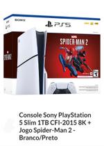 Console P5 slim 1 TB CFI-2015 8k+jogo Spiderman 2 mídia física e virtual