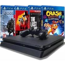 Console play4 1tb / 1 Controle / 50 Jogos