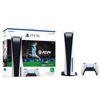 Console Playstation 5 + Jogo EA Sports FC 24 + 01 Controle DualSense Sony SSD 825GB Branco