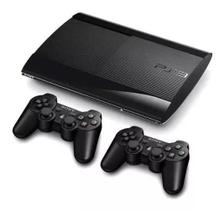 Console PS3 Super Slim 250gb 2 Controles + 5 Jogos Cor Charcoal Black