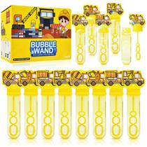 Construction Truck Bubble Wands, pacote com 24 varinhas para crianças com solução Construction Truck Bubble Wands, pacote com 24 varinhas para crianças com solução