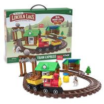 Construindo Toy Basic Fun LINCOLN Logs-Sawmill Express Train