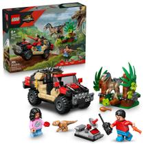 Construindo um conjunto de jogos LEGO Jurassic World Raptor Off-Road Escape