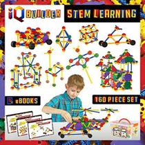 construtor de QI de brinquedos de aprendizagem STEM de Engenharia de Construção Criativa Fun Educational Building Toy Set para meninos e meninas idade 3 4 5 6 7 8 9 10 anos de idade Melhor presente de brinquedo para crianças Kit de jogo top b - IQ BUILDER