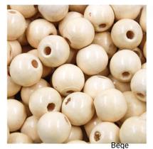 Conta Bola Madeira 20mm C/ Brilho e Furo 50 Peças Artesanato