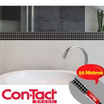 Contact Papel de Parede Plástico Adesivo Pastilha Vitrificada Preta 45Cm x 10M