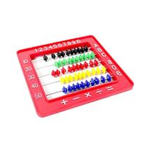 Contador Ábaco de Plástico Educativo Escolar Com 50 Bolinhas Diversas Cores