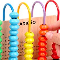 Contador Ábaco Pedagógico Matemática Infantil Em Madeira - Dm Toys Contador Ábaco Pedagógico Matemática Infantil Em Madeira - Dm Toys
