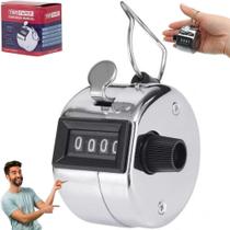 Contador Manual Numérico 4 Dígitos De Aço Cromado Mecânico Analógico - Yins Contador Manual Numérico 4 Dígitos De Aço Cromado Mecânico Analógico - Yins