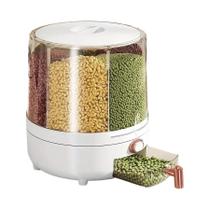 Container De Armazenamento De Alimentos Rotativo Com 6 Compartimentos, Organizador De Despensa À