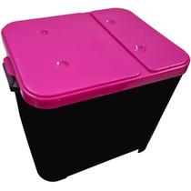 Container Furacão Pet Black Com Tampa Rosa 15Kg