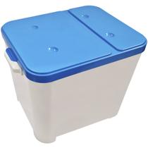 Container Furacão Pet Branco Com Tampa Azul 15Kg