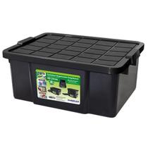 Container Organizador com Tampa Empilhável Preto 40 Litros Arqplast