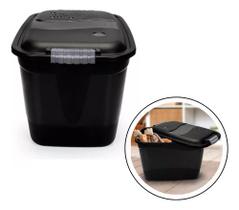 Container Organizadora Multiuso 20l Preto Com Trava