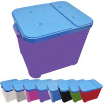 Container Porta Ração Canister Plástico com Tampa Azul Protege Conserva Furacão Pet 15 Kg