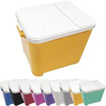 Container Porta Ração Canister Plástico com Tampa Protege Conserva Furacão Pet 15 Kg Amarelo