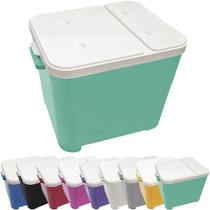 Container Porta Ração Canister Plástico com Tampa Protege Conserva Furacão Pet 15 Kg Azul