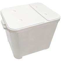 Container Porta Ração Canister Plástico com Tampa Protege Conserva Furacão Pet 15 Kg Branco