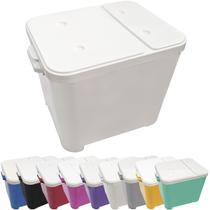 Container Porta Ração Canister Plástico com Tampa Protege Conserva Furacão Pet 15 Kg Branco