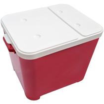 Container Porta Ração Canister Plástico com Tampa Protege Conserva Furacão Pet 15 Kg Vermelho
