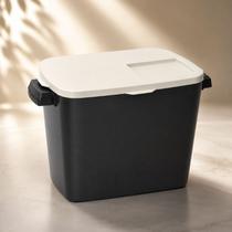Container Porta Ração Pet Tampa Conserva Antiformiga 5kg Lisa Preto com Tampa Cinza Container Porta Ração Pet Tampa Conserva Antiformiga 5kg Lisa Preto com Tampa Cinza