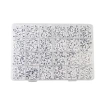 Contas Acrílicas Brancas De Alfabeto A-Z 1200pcs Contas Redondas De Linha De Cristal Em Forma De
