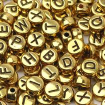 Contas Acrílicas De Letras Mistas De Cor Dourada 100 Peças Para Fazer Joias Pulseira Colar